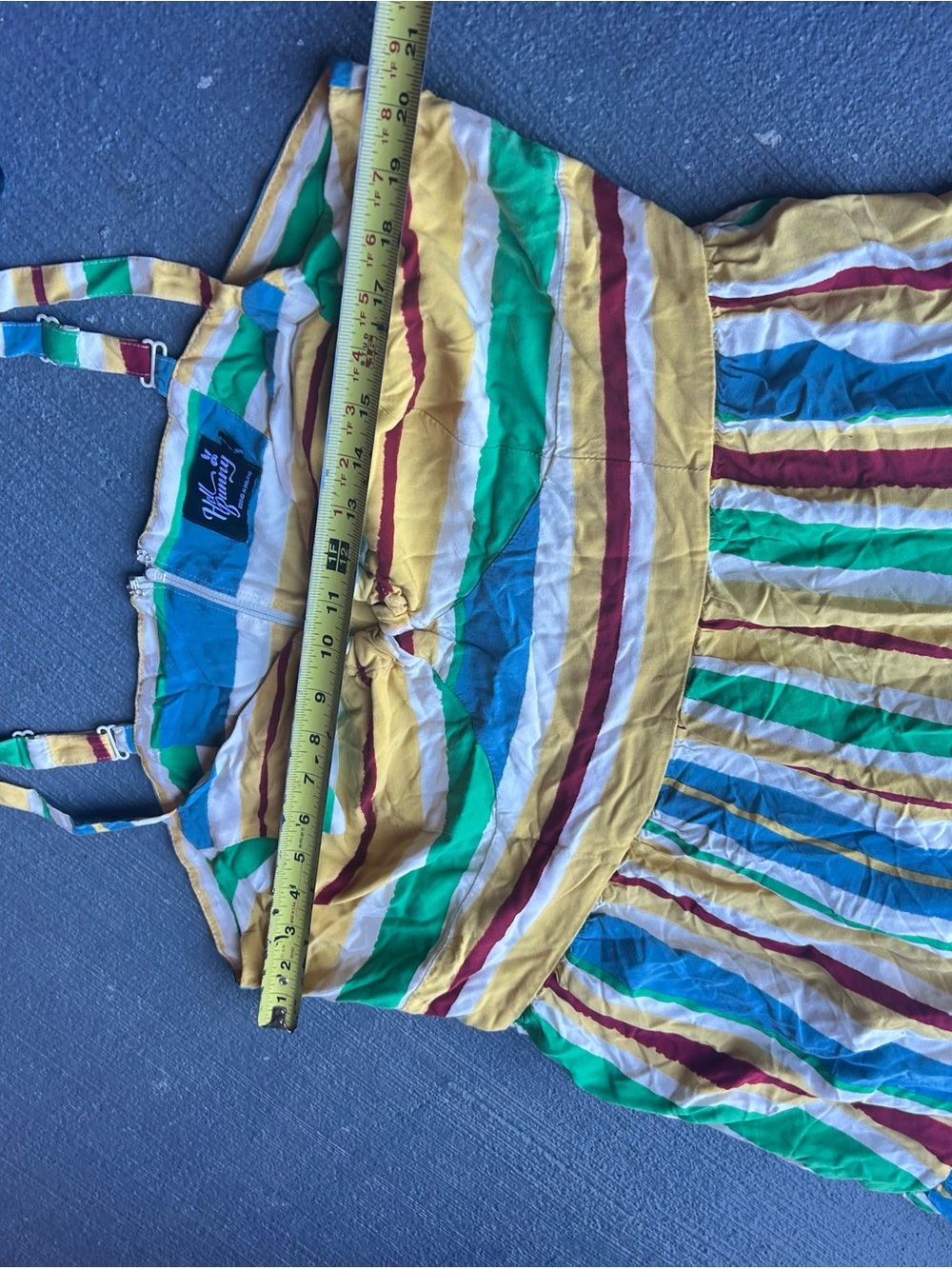 Hell Bunny Multicolor Striped Sundress in Blue, Green, Yellow & Red - Picture 10 of 13
